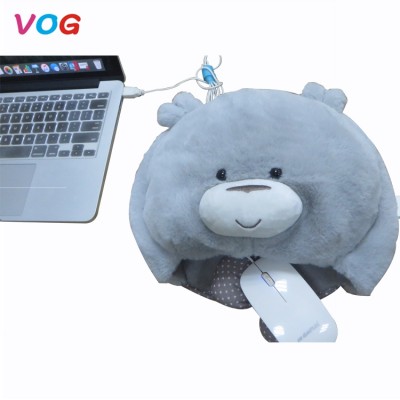 Personalized adorable design cute cartoon hand warming mouse pad with wrist rest