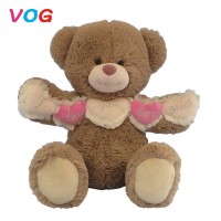 Custom Factory Supply Valentine Gift Lovely Plush  Stuffed Bear Toys With Heart